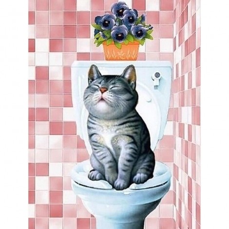 Katze Auf Der Toilette