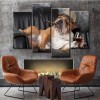 Rauchende Englische Bulldogge | 4 Panels